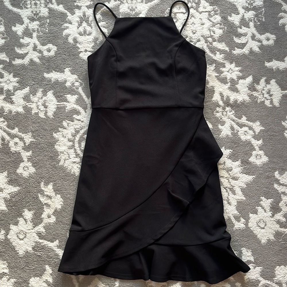 Lulus Black Ruffled Cocktail Dress